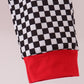 Black car embroidery checkered pants set