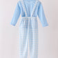 Blue Turkey Embroidery 2pc Jumpsuit Set