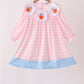 Pink Turkey Embroidery Gingham Dress
