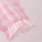 Pink Turkey Embroidery Gingham Dress