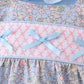 Blue Floral Bow Smocked 2pc Bubble Set