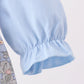 Blue Floral Bow Smocked 2pc Bubble Set