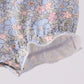 Blue Floral Bow Smocked 2pc Bubble Set