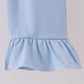 Blue Floral Bow Smocked Ruffle Pants Set