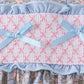 Blue Floral Bow Smocked Ruffle Dress