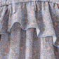 Blue Floral Ruffle Mom Dress