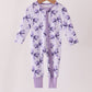 Purple Bow Zip Bamboo Romper