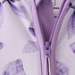 Purple Bow Zip Bamboo Romper