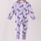 Purple Bow Zip Bamboo Romper