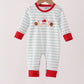 Gray stripe santa french knot romper