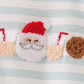 Gray stripe santa french knot romper