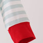 Gray stripe santa french knot romper