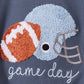 Navy football bow french knot shorts set