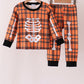 Orange skeleton plaid pants set