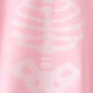 Pink skeleton print ruffle pants set
