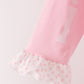 Pink skeleton print ruffle pants set