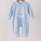 Blue skeleton print romper