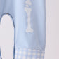 Blue skeleton print romper