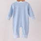 Blue skeleton print romper