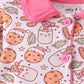 Pink milk cookie bamboo ruffle pajama set