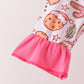 Pink milk cookie bamboo ruffle pajama set