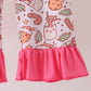 Pink milk cookie bamboo ruffle pajama set
