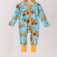 Construction Trucks Zip Bamboo Romper