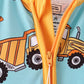 Construction Trucks Zip Bamboo Romper