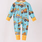 Construction Trucks Zip Bamboo Romper
