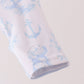 Blue dog bamboo zipper romper