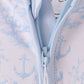 Blue dog bamboo zipper romper