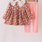 Floral Smocked Lace Pants Set