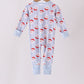 Blue Santa Claus Zip Bamboo Romper