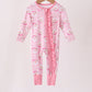 Pink Santa Zip Bamboo Romper