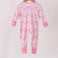 Pink Santa Zip Bamboo Romper