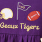 Purple LSU Geaux Tigers Embroidery Pants Set