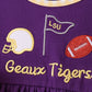 Purple LSU Geaux Tigers Embroidery Bloomer Set