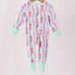 Green bow christmas tree bamboo zipper romper
