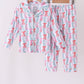 Green bow christmas tree bamboo pajama set