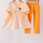 Orange Tennessee Go Vols Embroidery Bow Pants Set