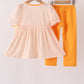 Orange Tennessee Go Vols Embroidery Bow Pants Set