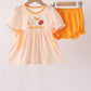 Orange Tennessee Go Vols Embroidery Bow Bloomer Set