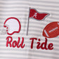 Red Alabama Roll Tide Embroidery Pants Set