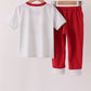 Red Alabama Roll Tide Embroidery Pants Set