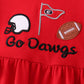 Red Georgia Go Dawgs Embroidery Bow Pants Set