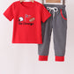 Red Georgia Go Dawgs Embroidery Pants Set