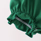 Forest bow smocked ruffle bubble