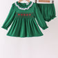 Forest bow smocked ruffle bloomer set