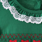 Forest bow smocked ruffle bloomer set