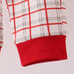 Red Santa Applique Plaid Pants Set
